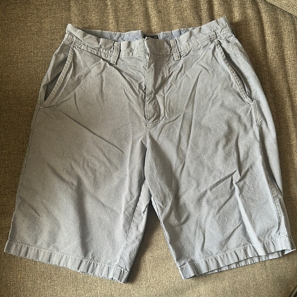Men’s Blue and white J Crew Club shorts.